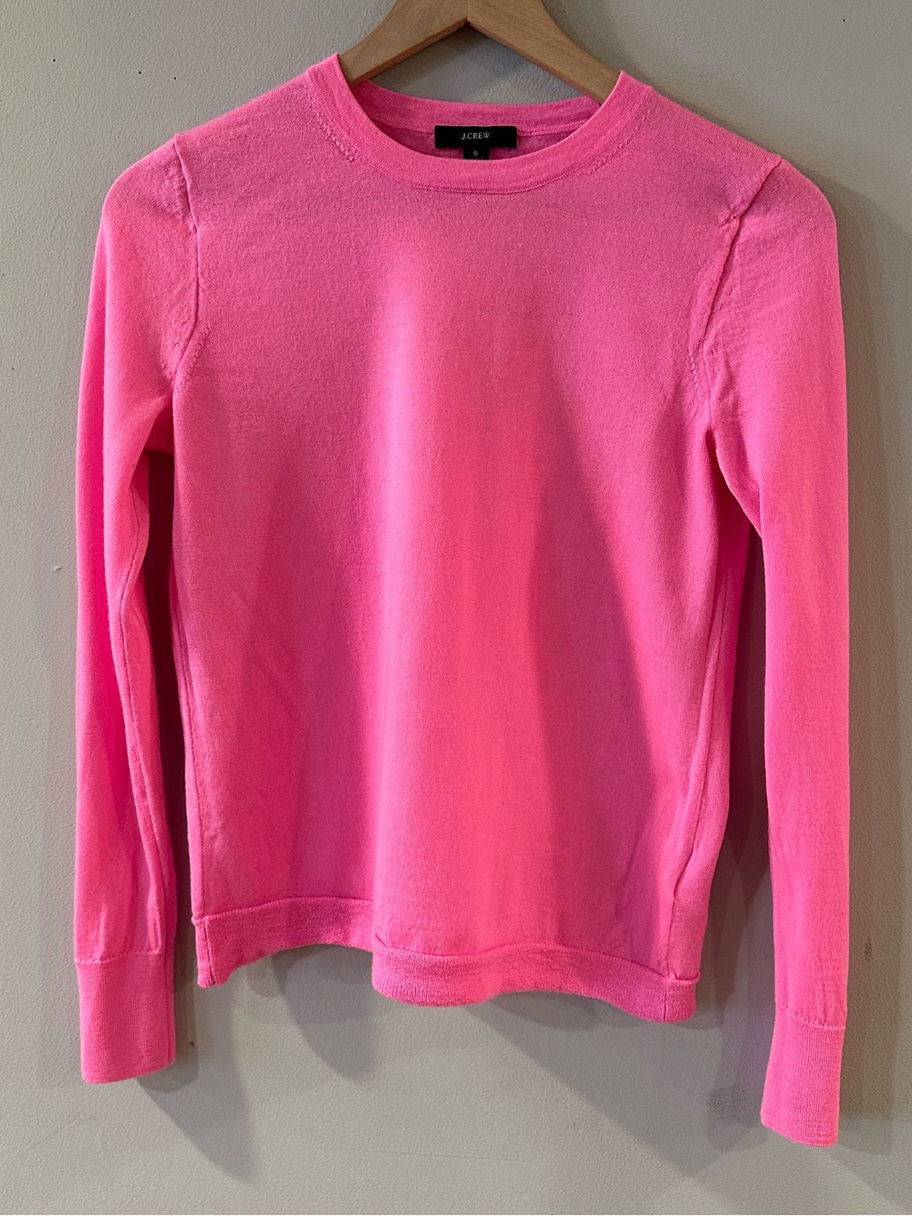 J. Crew Margot Merino Wool Hot Pink Crewneck Sweater